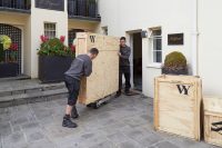 Williams & Yates moving crated furniture