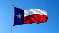 Texas flag in the wind