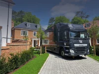 Removal van parked in driveway