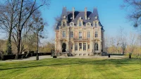 French chateau surrounded by gardens